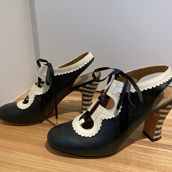 John Fluevog Shoes - Black & Ivory Fluevog shoes